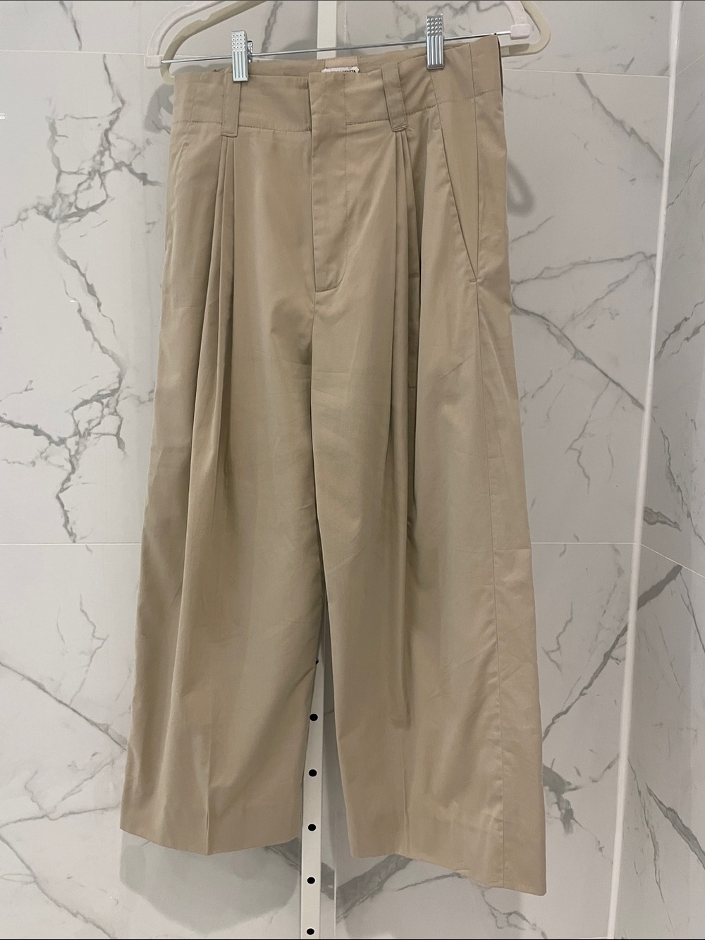 Bottega Venetia Pleated Wide-Leg Pants, size IT 34